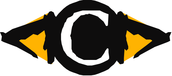 The logo of a company with an eye design at its center featuring two different colored eyes on either side.