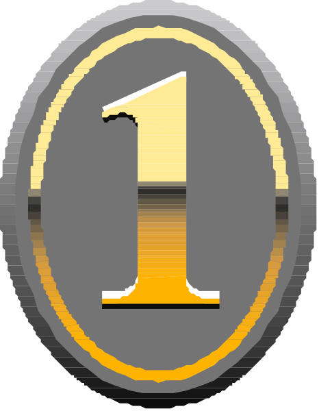 The image shows a digital graphic of an icon with text that reads "1" inside it against a white background.