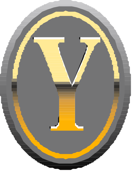 The logo of a company named "Y". It features an emblem with two intertwined letters 'V' and 'E', which is stylized in gold color against a black background on top left corner, while below it there is another letter 'I'.