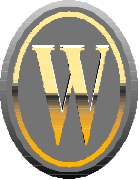 The logo of World Of Warcraft with a stylized "W" on it against an orange background.