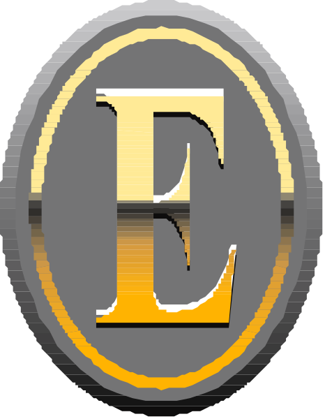 The logo of a company with an "E" inside it on top of what appears to be a shield-like design.