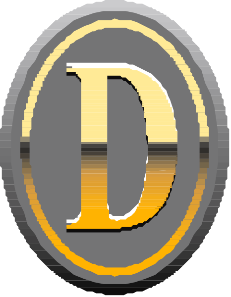 The image shows a logo with stylized text that reads "D" inside an oval shape, which is likely part of branding for something related to designation D.