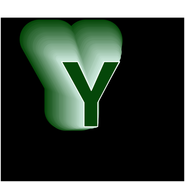 The image shows a logo with two letters "Y" on top of each other forming an abstract design against a black background.