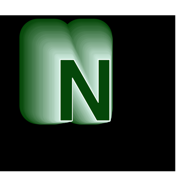 The image shows a logo with three letters "N" on top of another letter "O".