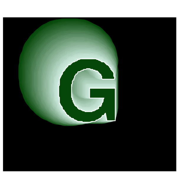 The letter "g" with a green background behind it.