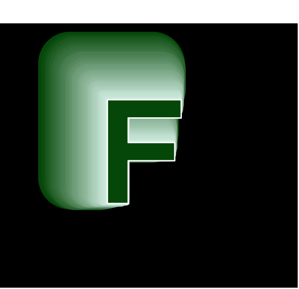 The image shows a logo with an abstract design that includes geometric shapes such as squares and rectangles arranged to form what appears to be a stylized letter 'F' in white against a dark background.