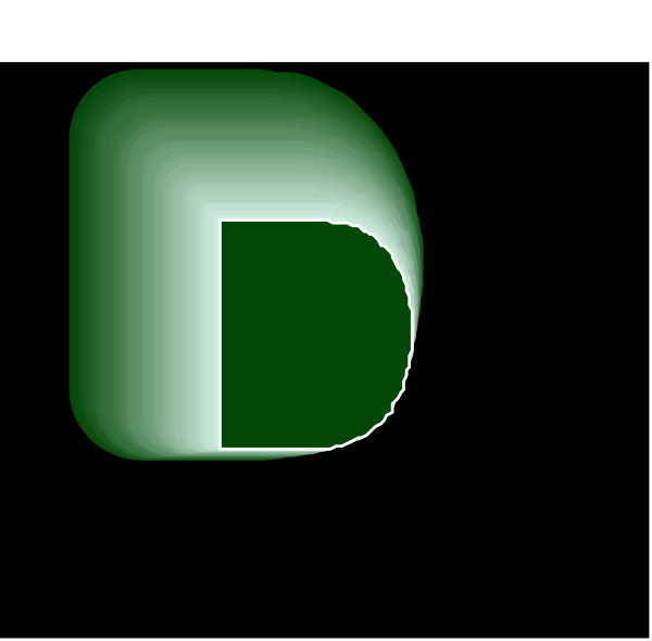 The image shows a logo with an abstract design that includes geometric shapes such as squares and rectangles arranged to form what appears to be three-dimensional letters in green color against a dark background.