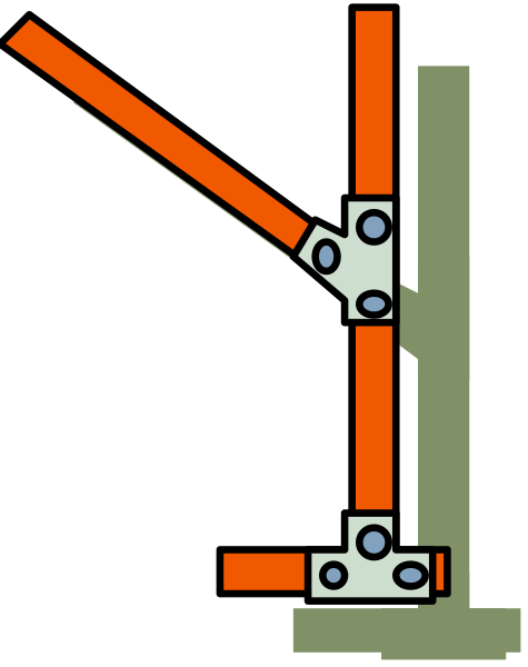 The image shows a diagram of an object with red lines indicating its structure; it appears to be some kind of mechanical apparatus or device within what looks like a larger machine frame.