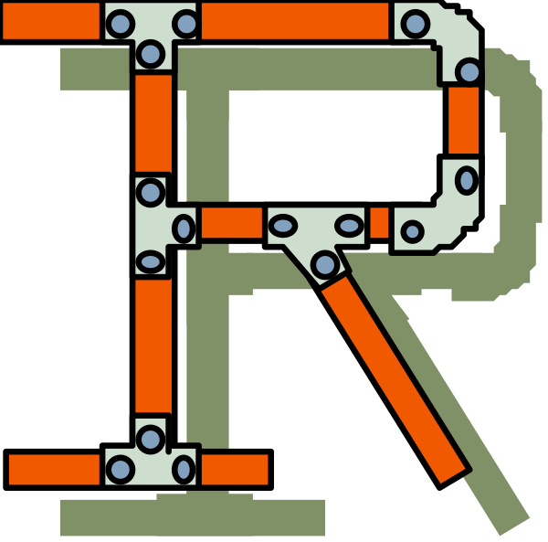 The image shows a pixelated representation of an electronic circuit board with various components such as resistors (red), capacitors (blue), transistor (green) labeled "Q1", integrated circuits (gray rectangles), and other unidentified parts connected by lines, all set against the background that resembles a green surface.