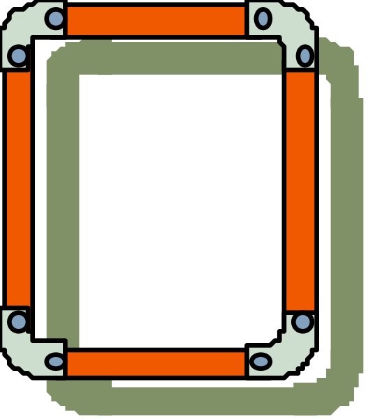 The image shows a simplistic representation of an open laptop with its screen facing upwards against what appears to be a plain background.
