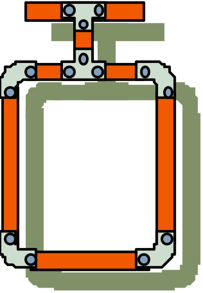 The image shows a pixelated representation of an object that resembles a gas tank with various mechanical parts around it, including what appears to be gears and pipes connected in different directions on its surface.