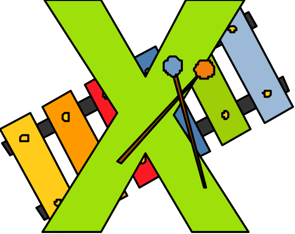 The image shows a colorful abstract design with geometric shapes resembling musical notes on black backgrounds of varying sizes within rectangles that could represent bars in an electronic music composition.