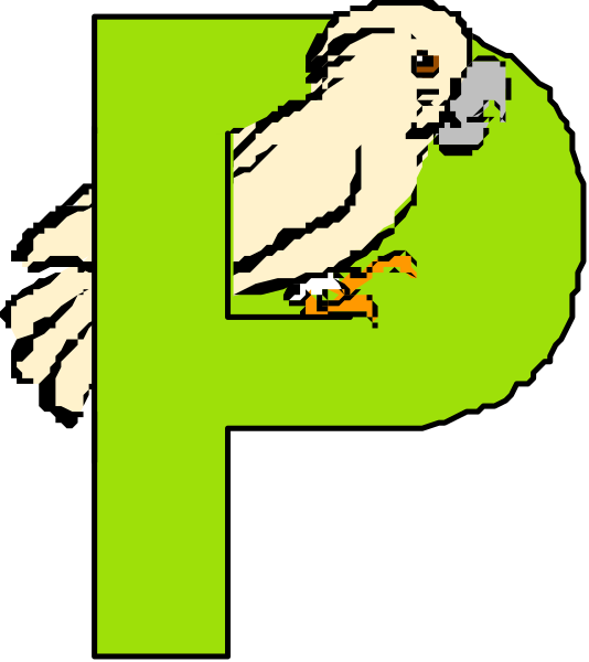 The image features a stylized graphic of an alphabet letter "P" with a bird perched on it to its right side.