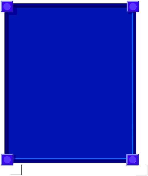 The image shows a blue square with white lines indicating its borders on an otherwise grey background.