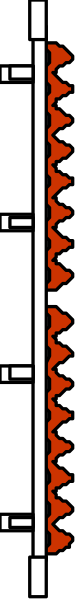 The image shows a gray background with two red lines running parallel to each other on either side of what appears to be an object in between them that is too small for me to identify clearly due to its size relative to the rest of the elements present.