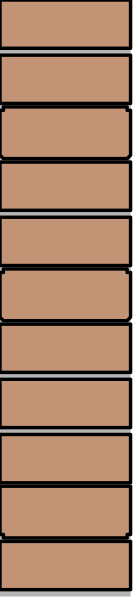 The image shows a vertical stack of orange blocks with black lines on them against a gray background.