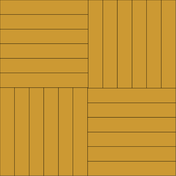 The image shows a pattern of interlocking rectangles with rounded corners arranged to form an intricate design on what appears to be a yellow background.