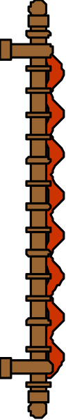 The image shows a gray background with red lines forming an abstract pattern that resembles a stylized representation of a person's profile view from behind their head to mid-torso level.