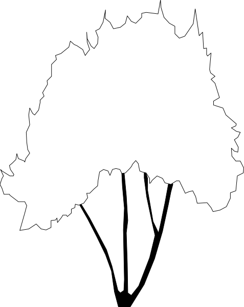 The image shows a black silhouette of an animal with two ears on top against a white background.