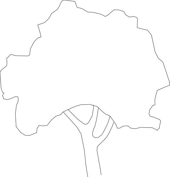 The image shows a simple black and white line drawing of three vertical rectangles with varying heights against an untextured background.