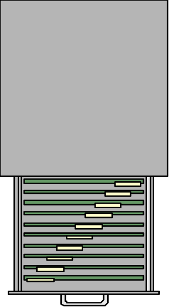 The image shows a refrigerator with its door open against an unidentified background; there is no visible content inside it except for what appears to be some items on shelves at various heights within the fridge, and these objects seem to have labels that might indicate their contents or purpose but are not legible in this view.