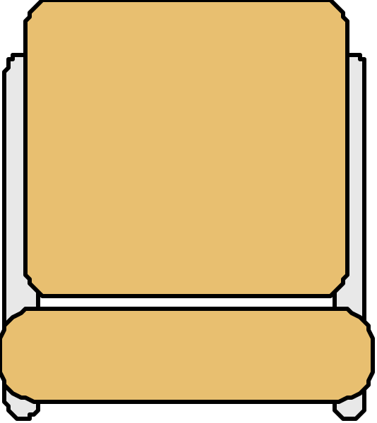 The image shows a yellow chair with no arms on it against an indistinct background that does not provide any additional context about its location or surroundings.