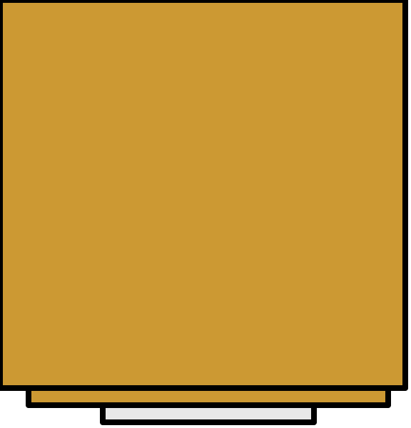 The image shows a simple yellow background with two rectangles of different sizes placed side by side on it.