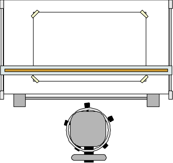 The black and white illustration shows a simple representation of an oven with its door open inside what appears to be a kitchen environment.