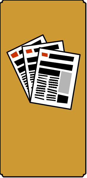 The image shows a pile of papers on top of an orange surface with two black stripes running down its center.