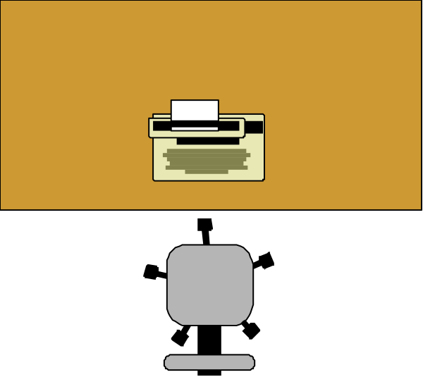 The image shows a yellow printer with paper coming out of it on top of what appears to be an office desk against a gray background.