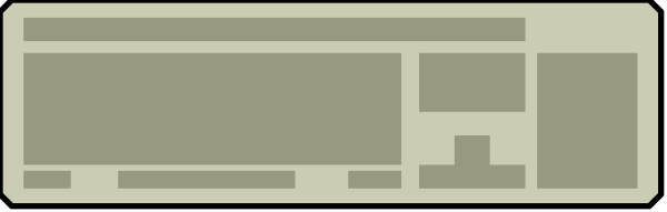 The image shows a gray pixelated representation of an object with multiple segments connected to each other horizontally against a plain background.