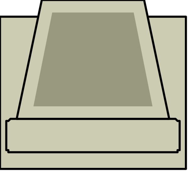 The image shows a simple black and white illustration of two keyboards with their number pads facing upwards on what appears to be an electronic device or console.