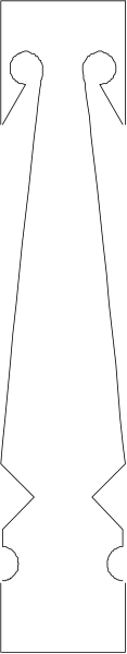 The image shows a gray background with two black vertical lines of varying lengths on either side.