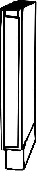 The image shows a black and white photo of an object with text on it that reads "10" vertically down its center.