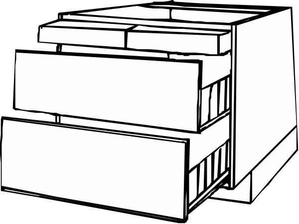 The black and white line drawing shows a three dimensional representation of an abstract structure with multiple rectangular shapes stacked on top of each other in various orientations against a dark background.