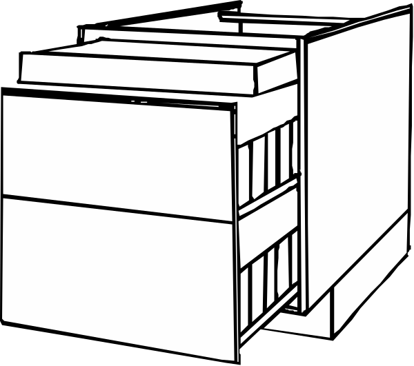 The black and white line drawing shows a simple architectural model of an unfinished building with multiple levels featuring rectangular shapes for windows and doors on what appears to be its facade; it is set against a plain background, which does not provide any additional context or details about location or setting beyond the structure itself.