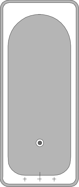 The image shows a gray skateboard with white wheels on it against an off-white background.