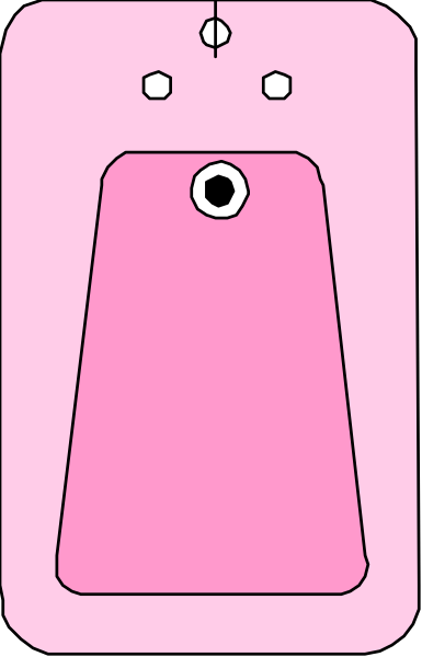 The image shows a pink bell with two holes on top of it against a white background.