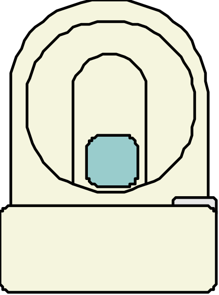 The image shows a simplistic cartoon of an open toilet seat with no lid on it against a plain background.