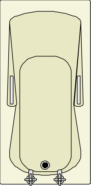 The image shows a yellow suitcase with wheels on top of it against a gray background.
