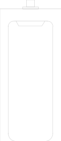 The image shows a black vertical line on a gray background with horizontal stripes of varying shades from light to darker grey at both ends.
