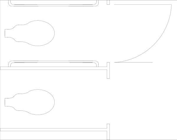 The image shows a black line with two white rectangles on either side of it against a gray background.