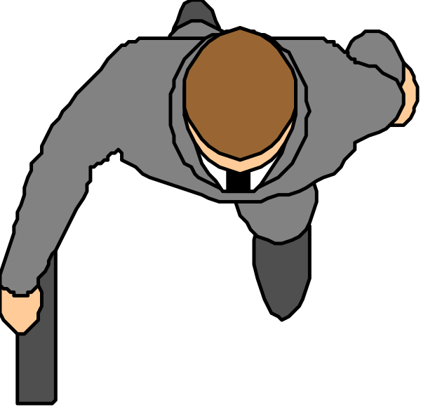 The image shows a black and white cartoon of two businessmen running with their hands on each other's backs as if in competition against one another; both men appear to be wearing suits and ties.