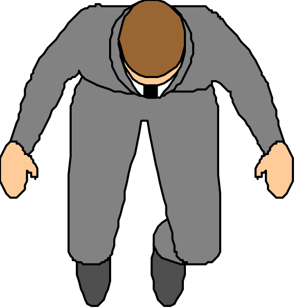 The image shows a man standing on his head with two different poses: he is bowing down to someone while wearing formal attire in one pose, and leaning forward slightly as if walking towards something else in another pose.