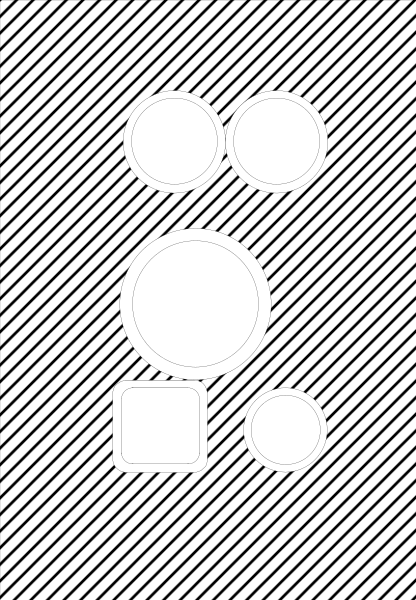 The image shows a black and white photo of an object with multiple circular shapes on it against a dark background.