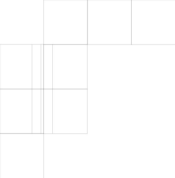The image shows a black screen with two white lines intersecting at an angle near each other on top of it.
