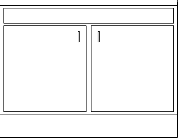 The image shows a black line with two rectangles on either side of it against a gray background.
