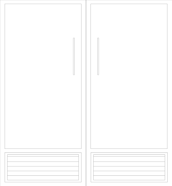 The image shows a black square with two rectangles on either side of it against a white background.