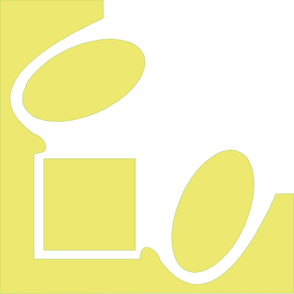 The image shows a black silhouette of an ice cream cone with two scoops on top against a yellow background.
