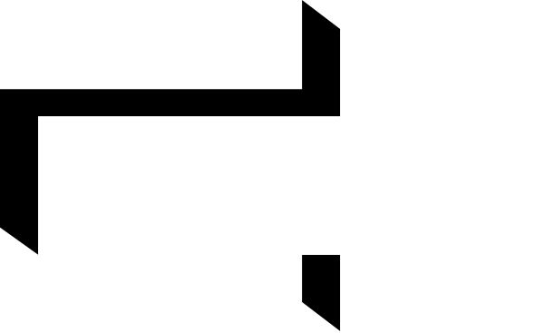 The image shows a black arrow pointing to an unseen direction on a gray background with no other discernible elements present in this small clip-art format.